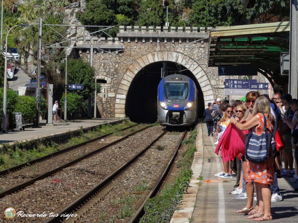 Tren llegando a la parada