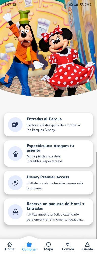 Disney aplicación comprar extendido
