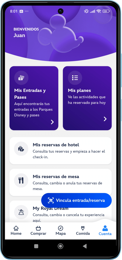 Disney Aplicación mi cuenta