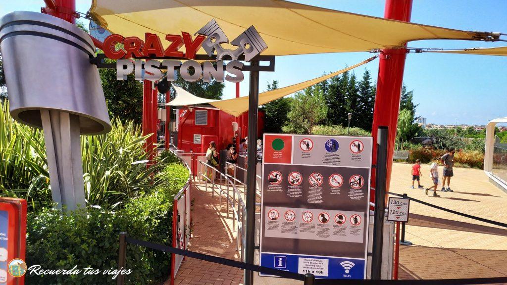 Entrada a Crazy Pistons - Ferrari land con un niño menor de 3 años 