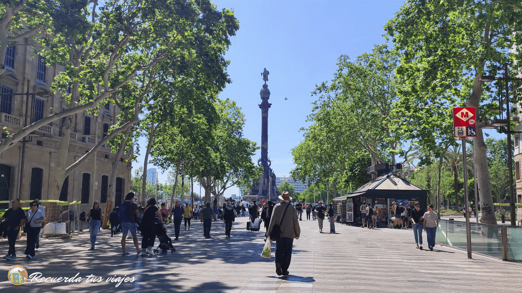 La Rambla y la estatua de Colón